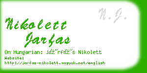 nikolett jarfas business card